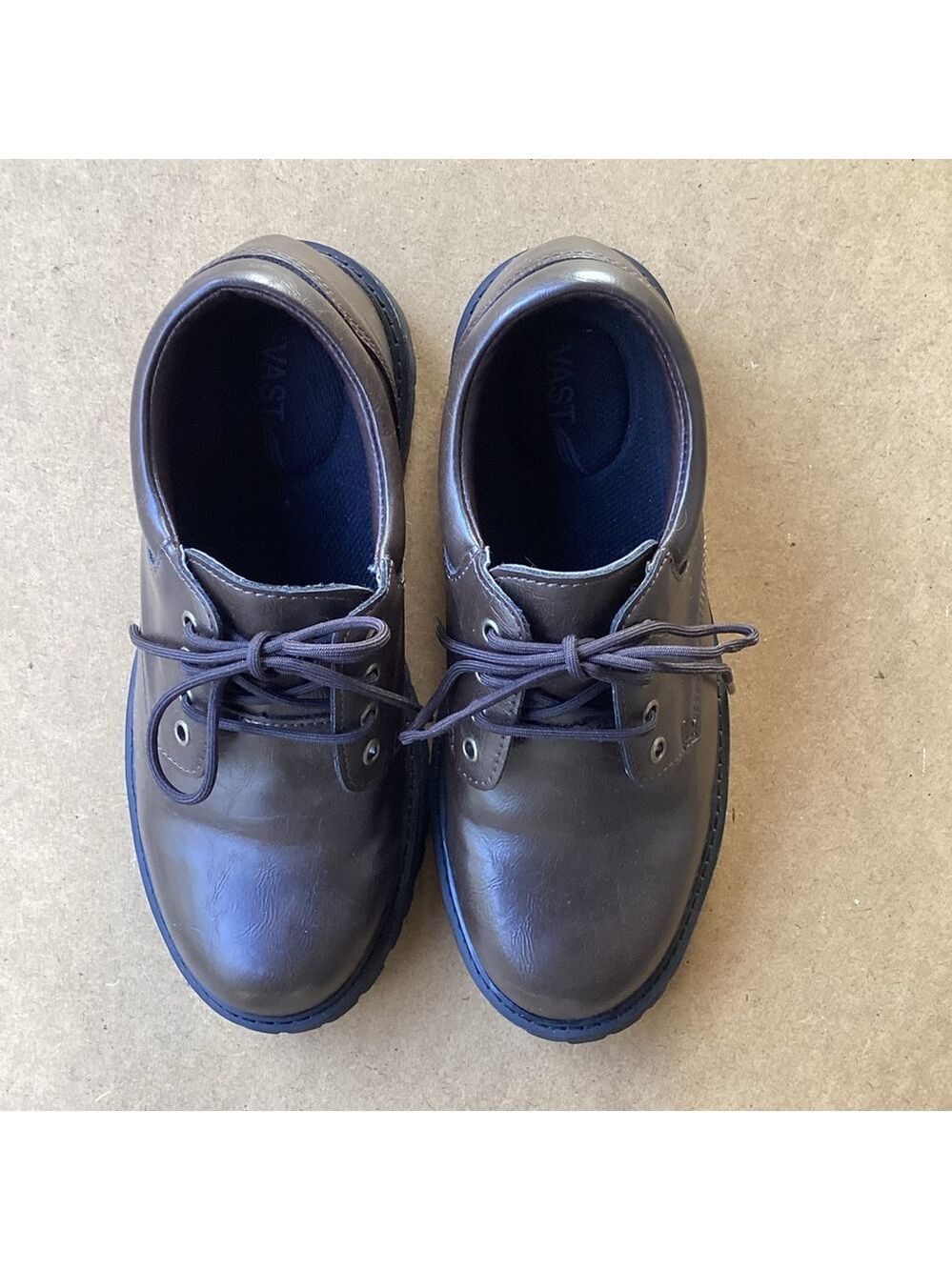 Vast brown academia faux leather shoes, size 5